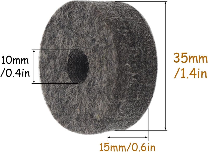 CashBeat 10 Pcs Gray Soft Cymbal Stand Felt Washers, Round Drum Felts Replacement, Protect Cymbals & Enhance Sound, Essential Accessories for Drummers - Image 2